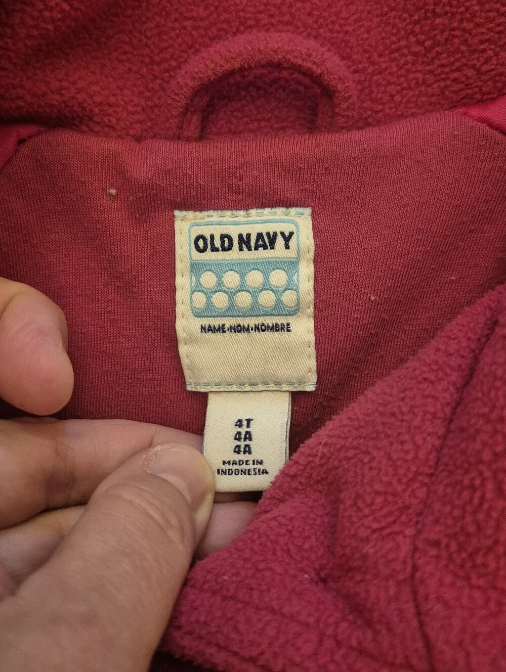 Old Navy Girls' Raspberry Pink Pea Coat Convertible Collar 4T